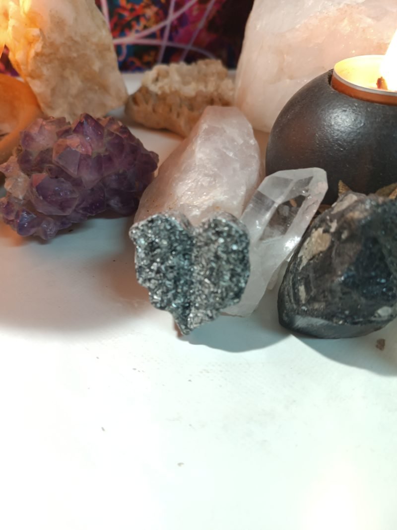 Orgonita / Electronite Hoja Corazón decorativa - Imagen 3