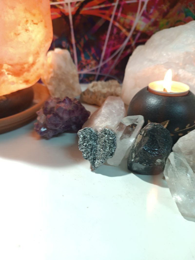 Orgonita / Electronite Hoja Corazón decorativa - Imagen 2