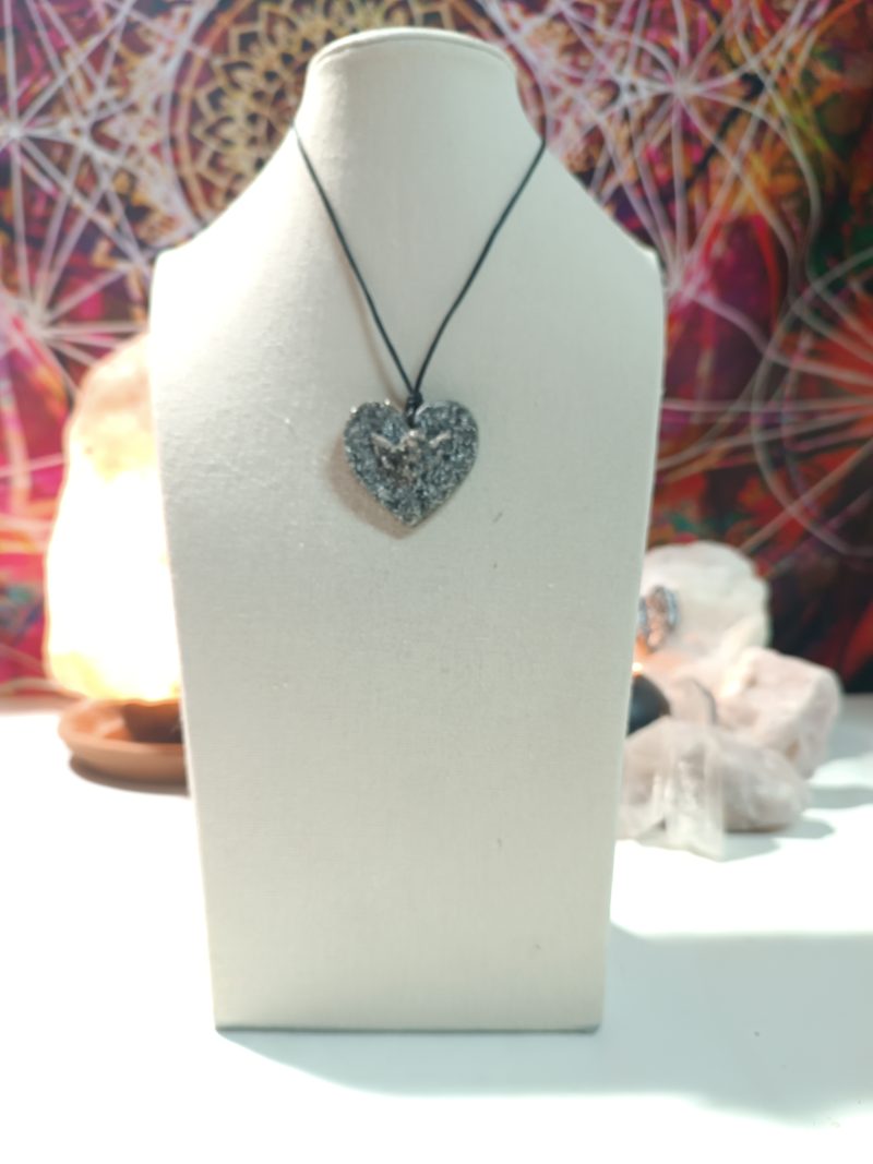 Orgonita / Electronite Colgante Corazón con Angelito - Imagen 3