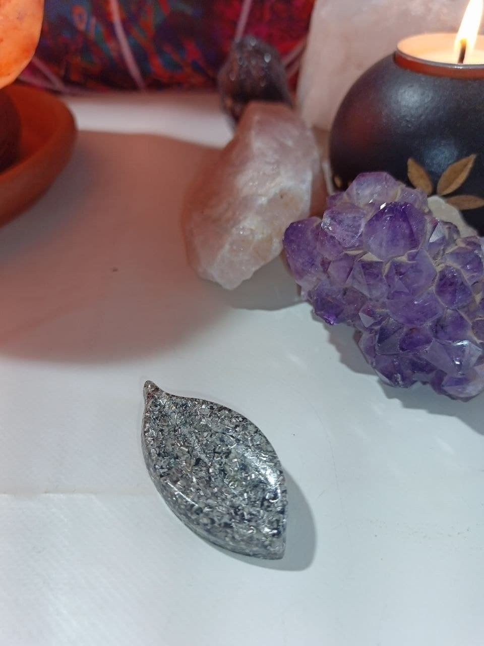 Orgonita / Electronite Hoja Alargada decorativa punta