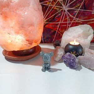 Orgonita / Electronite Osito corazón decorativo.