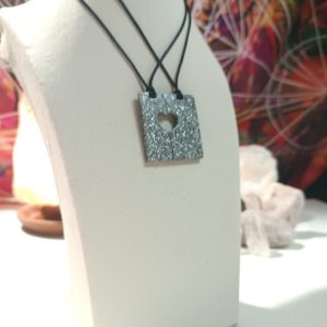 Orgonita / Electronite colgante corazón divisible