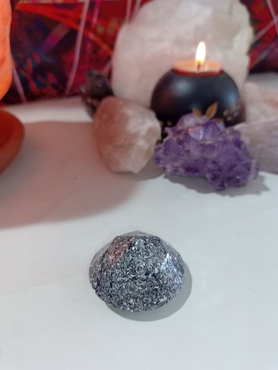 Orgonita / Electronite Pirámide formato diamante Grande - Imagen 2