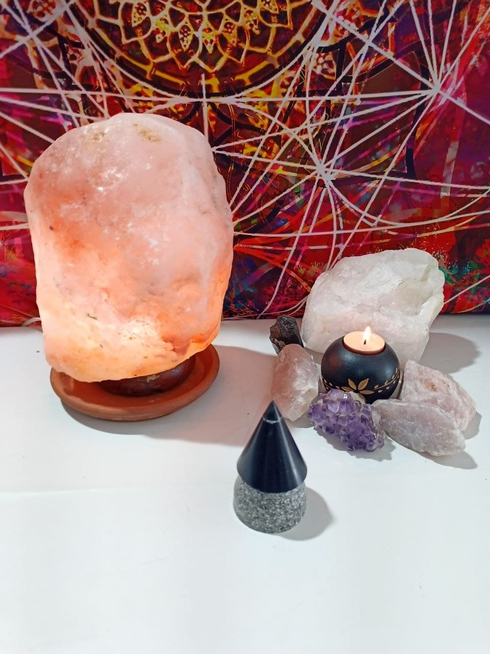 Orgonita VIRUTA ALUMINIO con punta de Magnetita Pirámide Cono pequeña - Imagen 2