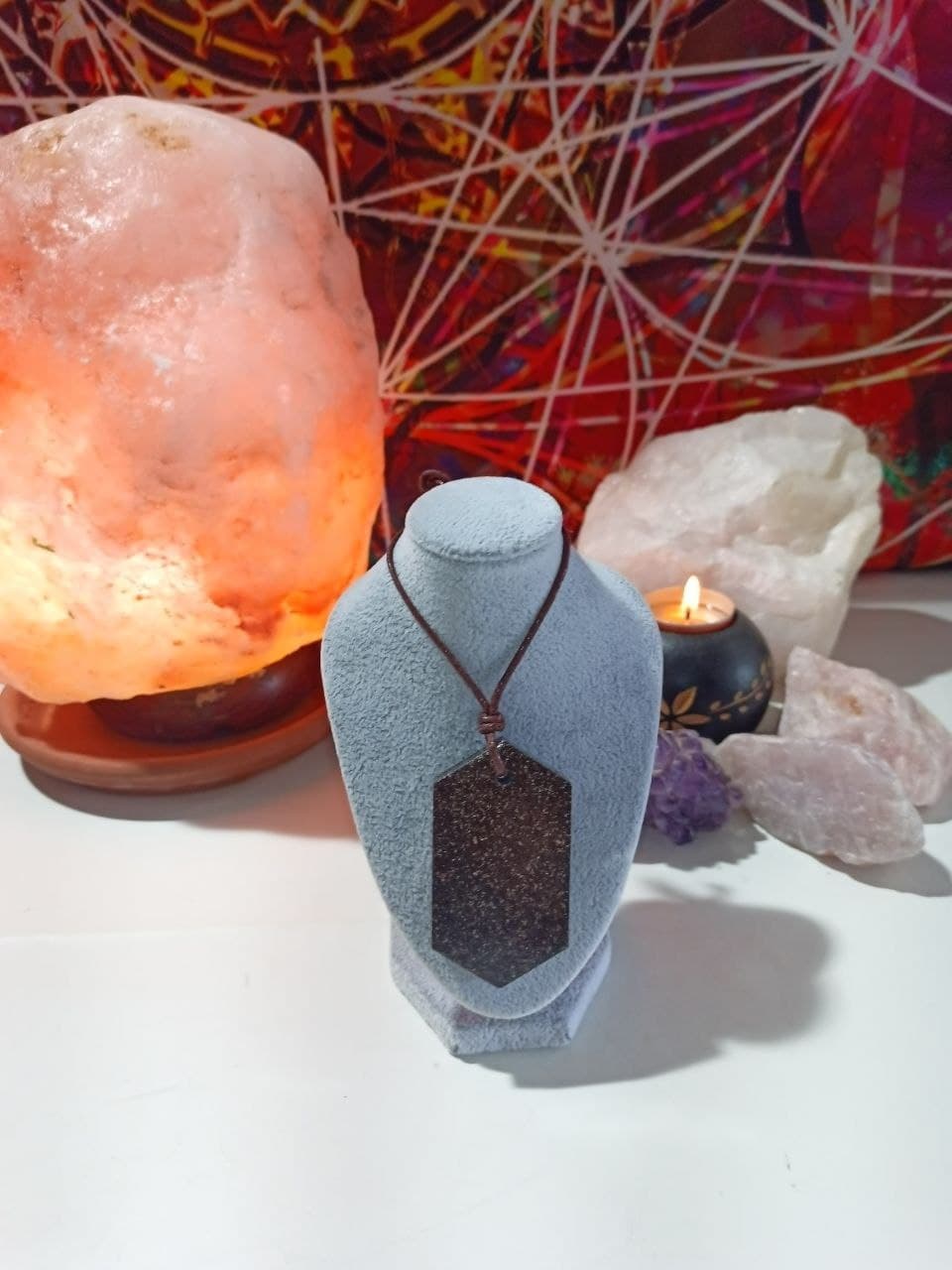 Orgonita VIRUTA PEQUEÑA DE HIERRO colgante Chapa Hexagonal - Imagen 3