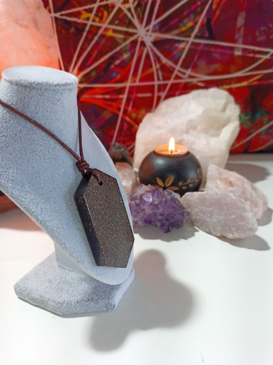 Orgonita VIRUTA PEQUEÑA DE HIERRO colgante Chapa Hexagonal - Imagen 2