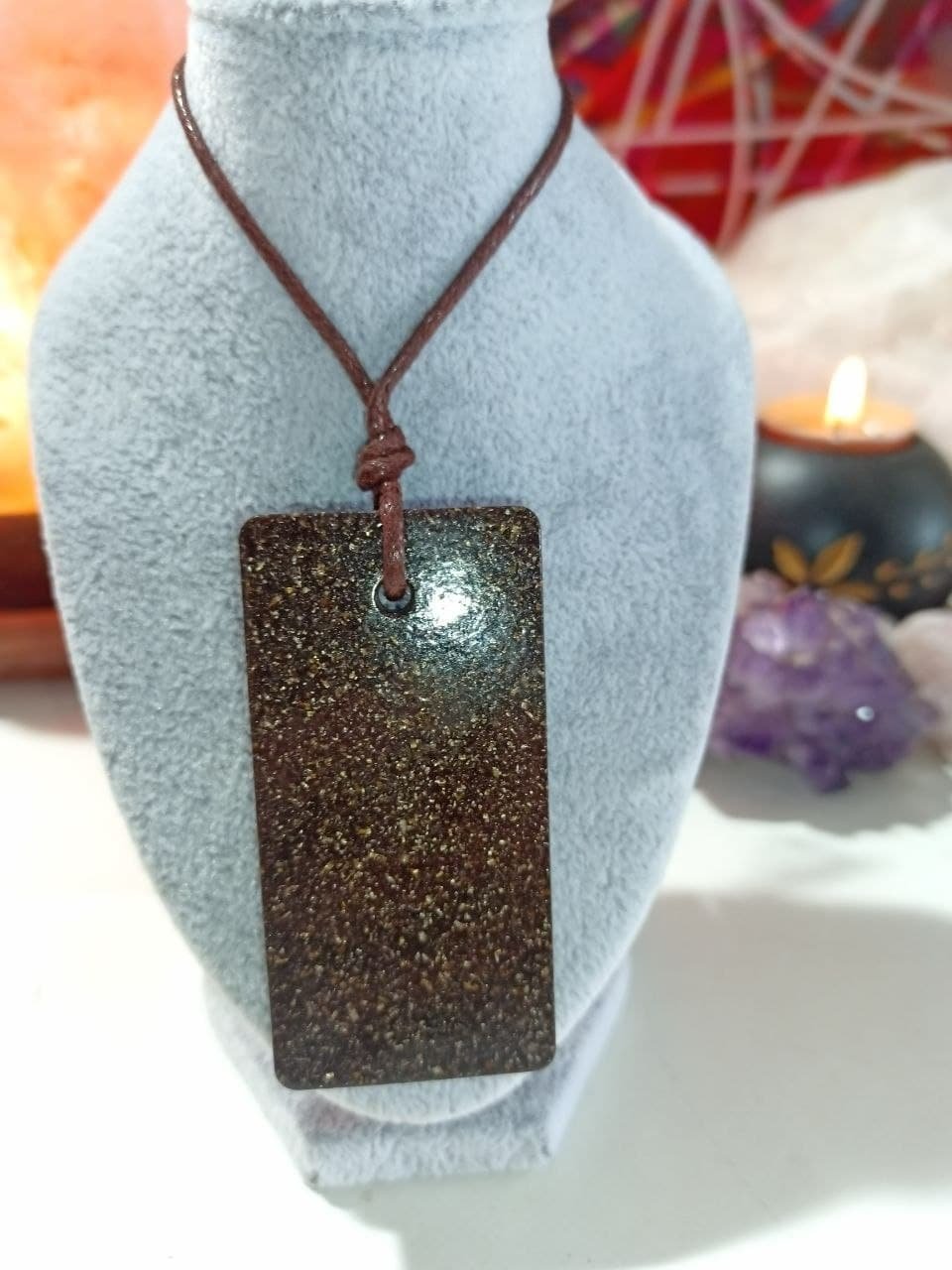 Orgonita VIRUTA PEQUEÑA DE HIERRO colgante Chapa Rectangular