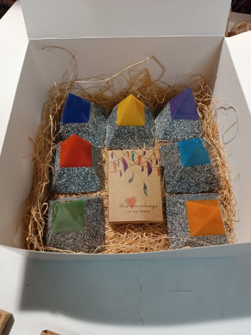 Orgonita / Electronite Conjunto Pirámides Chakras