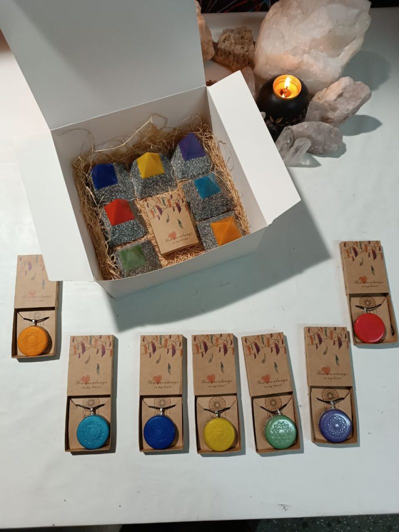 Orgonita / Electronite Conjunto Pirámides Chakras - Imagen 3