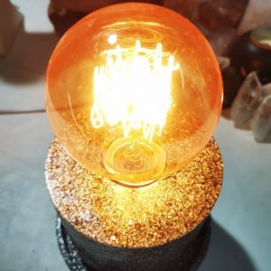 Lámpara formato CILINDRO mesita Orgonita / Electronite