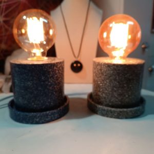 Lámpara formato CILINDRO mesita Orgonita / Electronite