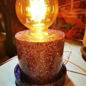 Lámpara formato CILINDRO mesita Orgonita / Electronite