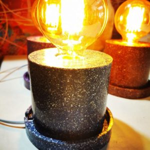 Lámpara formato CILINDRO mesita Orgonita / Electronite