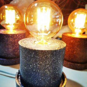 Lámpara formato CILINDRO mesita Orgonita / Electronite