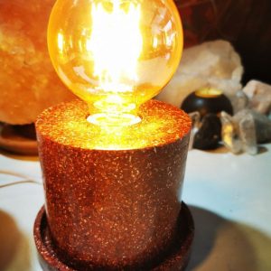 Lámpara formato CILINDRO mesita Orgonita / Electronite