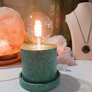 Lámpara formato CILINDRO mesita Orgonita / Electronite