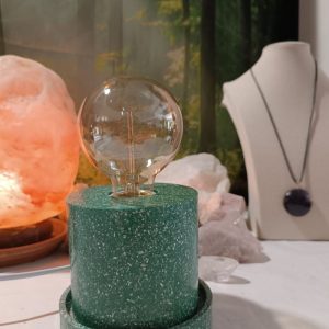 Lámpara formato CILINDRO mesita Orgonita / Electronite