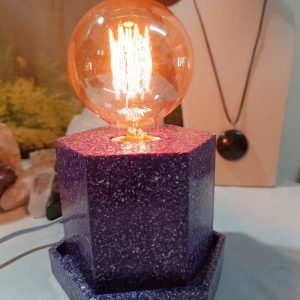 Lámpara mesita formato HEXAGONAL Orgonita / Electronite