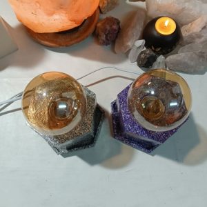 Lámpara mesita formato HEXAGONAL Orgonita / Electronite